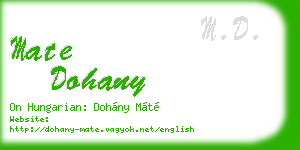mate dohany business card