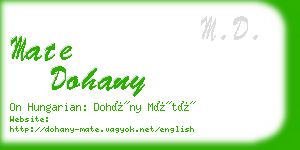 mate dohany business card